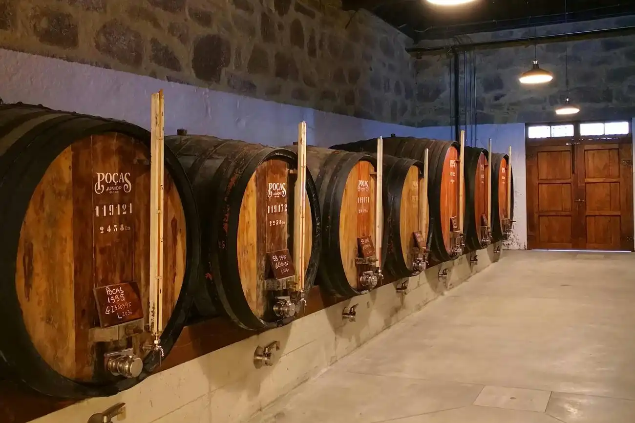 Caves Poças: Guided Tour + Tasting of 2 DOC Douro Wines + 2 Port Wines, Vila Nova de Gaia, Portugal, Porto Pass.
