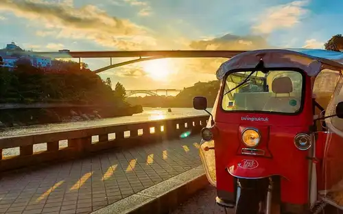 Porto: Guided Sunset Tuk Tuk Tour with Wine, Porto, Portugal, Porto Pass.