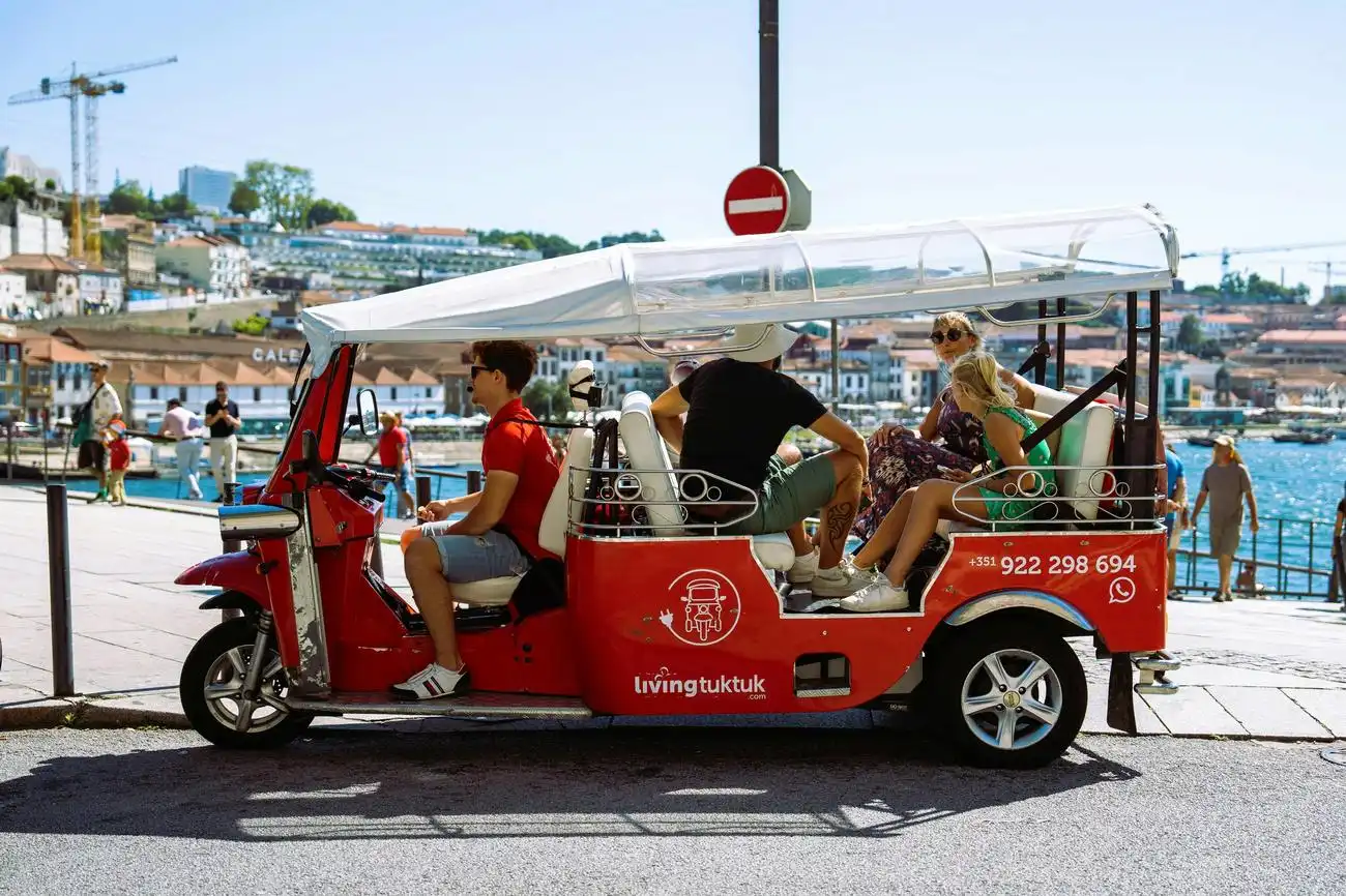 Porto: Guided Sunset Tuk Tuk Tour with Wine, Porto, Portugal, Porto Pass.